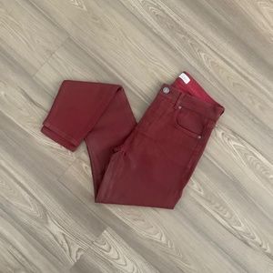 LOFT Burgundy Skinny Pants 4